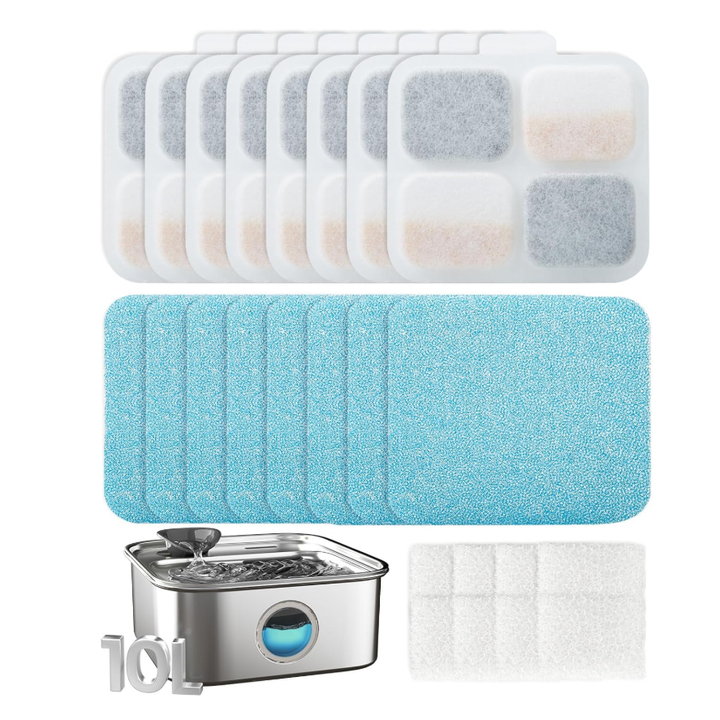 10L Pet Water Fountain 8PCS Carbon Filters Replacement