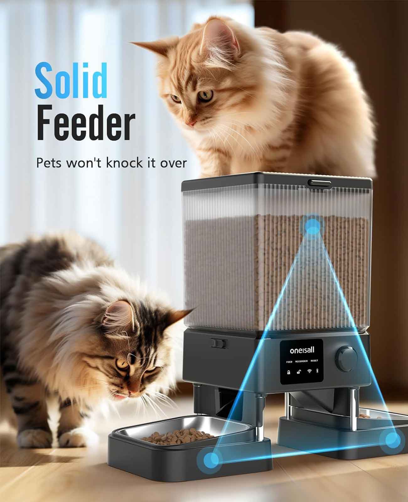 
                  
                    Oneisall 5L Automatic Cat Food Dispenser with 5G Wi-Fi and APP Control
                  
                