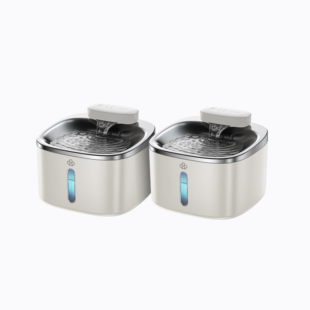 Oneisall 3.5L Cordless Pet Water Fountain – Black & White Couple Set