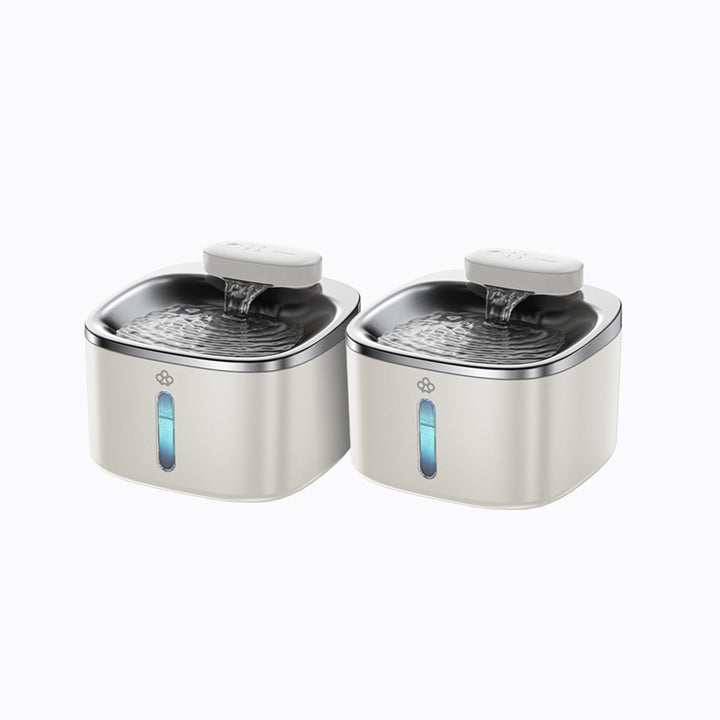 Oneisall 3.5L Cordless Pet Water Fountain – Black & White Couple Set