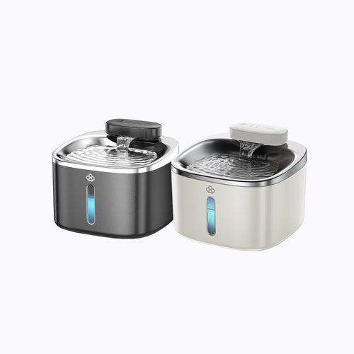 Oneisall 3.5L Cordless Pet Water Fountain – Black & White Couple Set