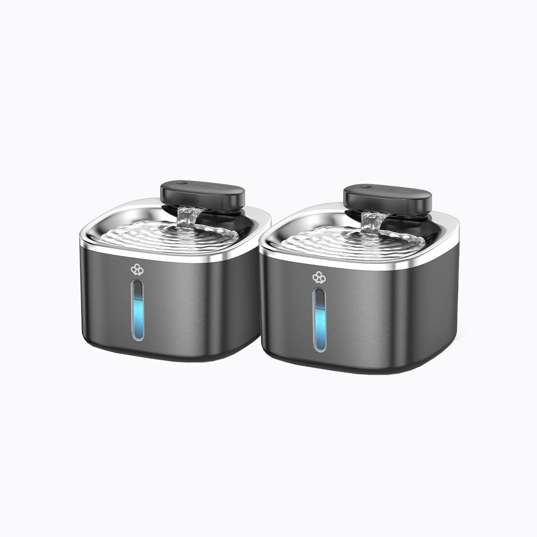 Oneisall 3.5L  Cordless Black Stainless Steel Pet Water Fountain with 3PCS Filters