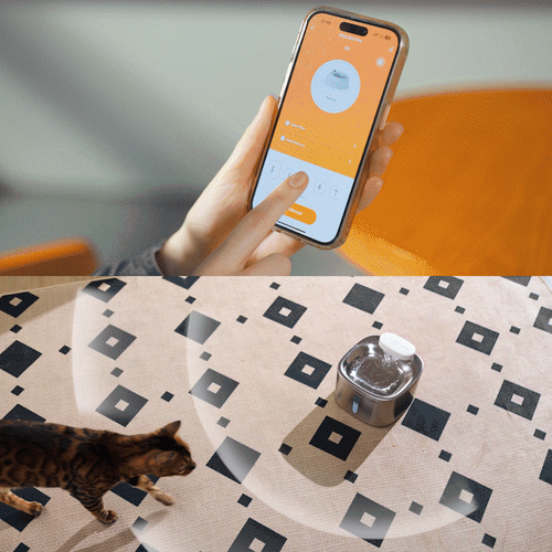 Oneisall 3.5L Cat Feeder with APP & 3.5L Cordless Water Fountain Set