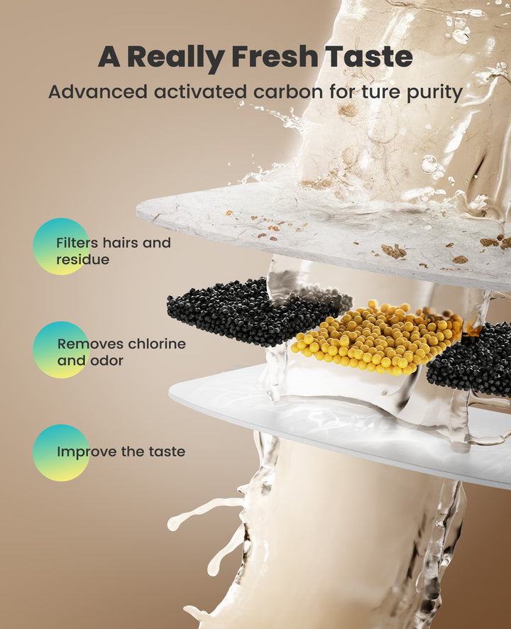 Oneisall 3.5L  Cordless Black Stainless Steel Pet Water Fountain with 3PCS Filters