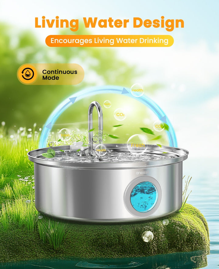 7L Dog Water Fountain with Visual Water Level