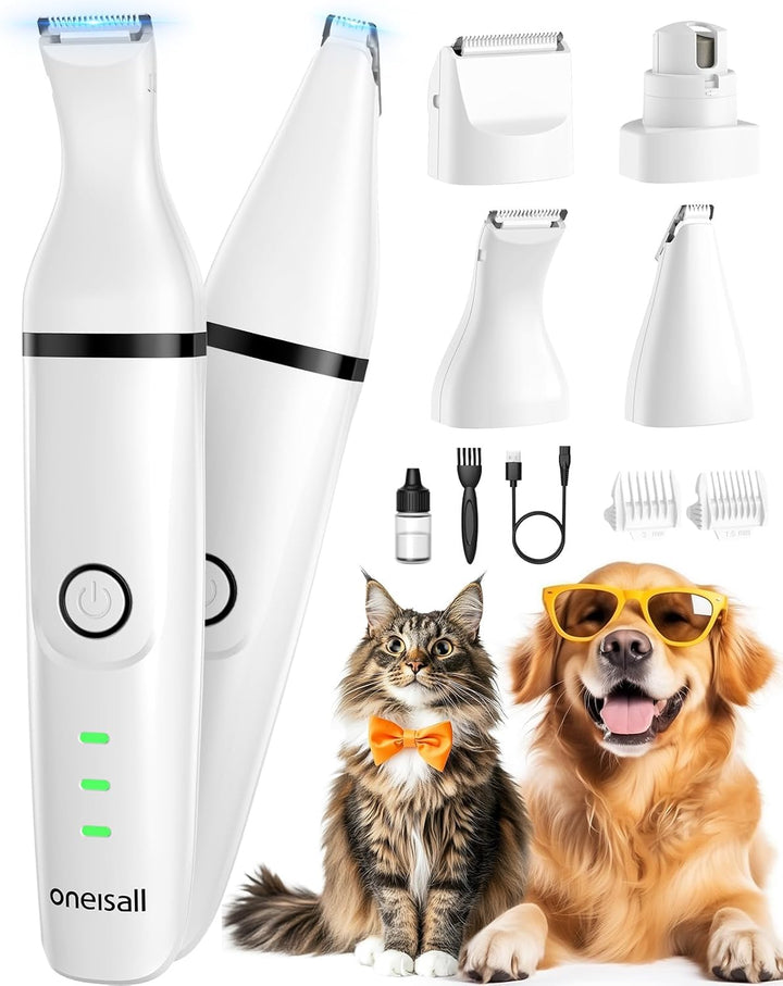 Oneisall N12 4 in 1 Pet Grooming Kit for Paw Trimmer Nail Grinder
