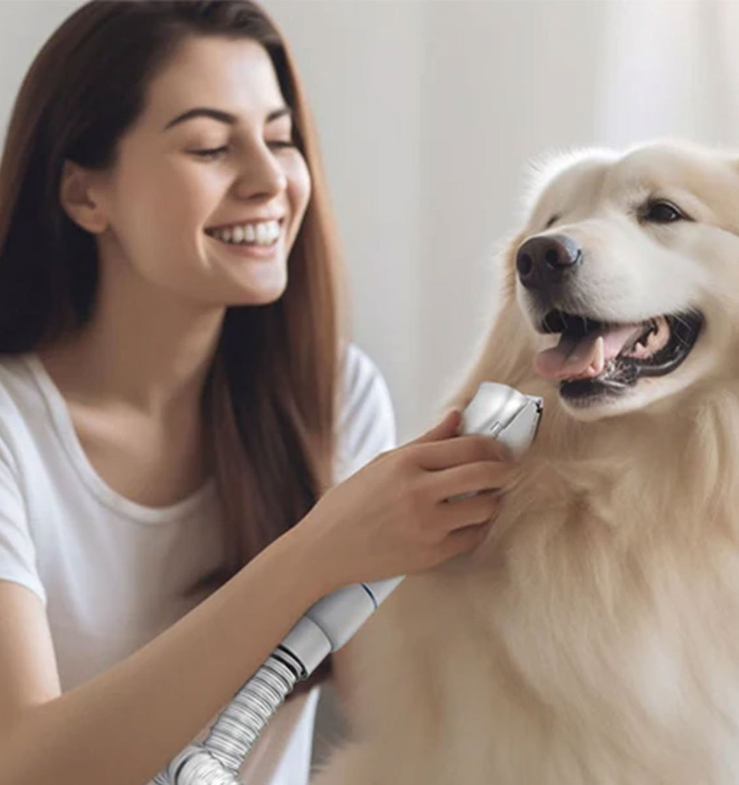 Oneisall Pet Grooming Kit & Vacuum Suction 99% Pet Hair with Pet Grooming Tools for Shedding Thick & Thin Pet Hair - 7 PCS