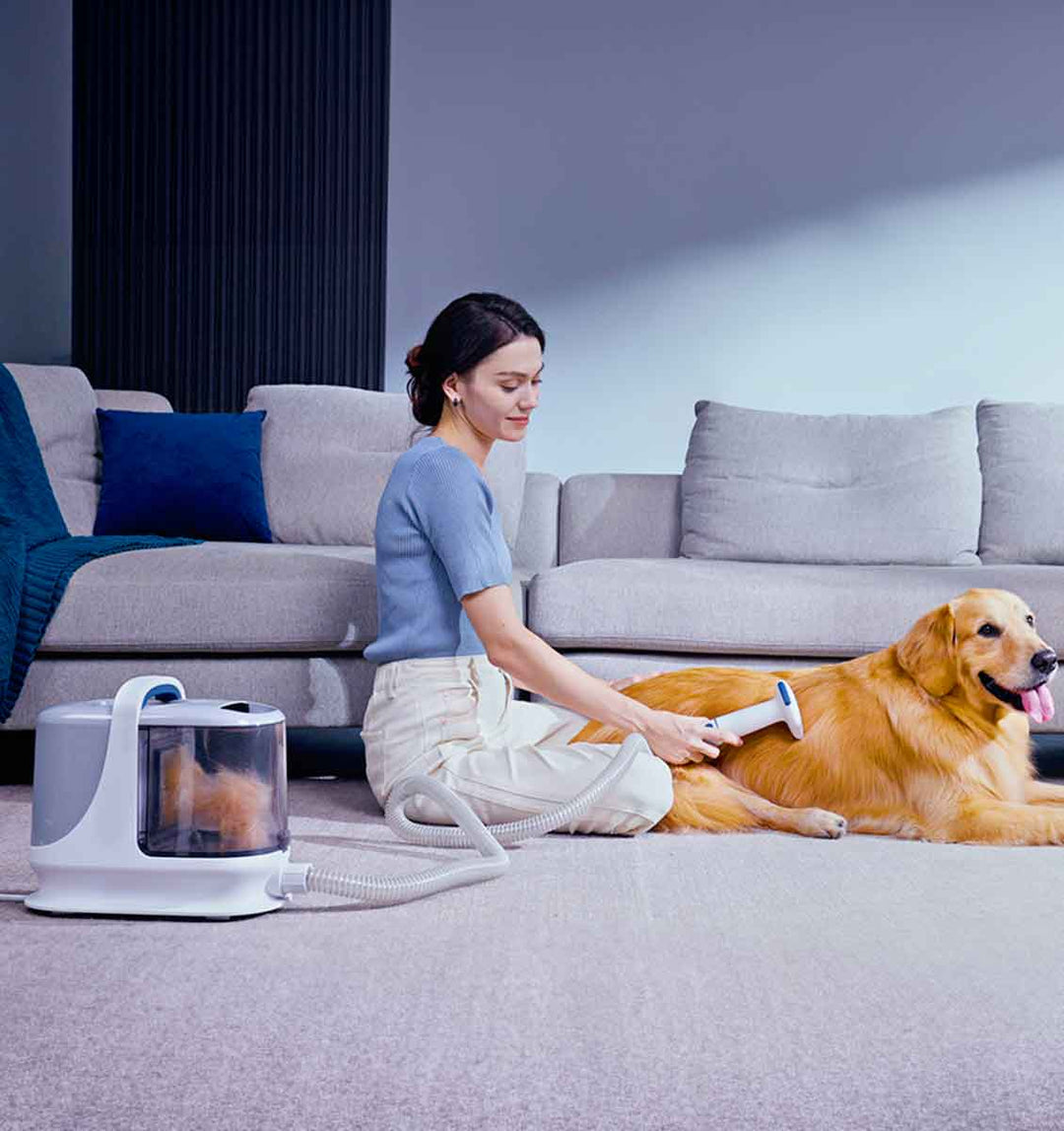 Oneisll Big Dog Hair Vacuum Groomer with Dog Clippers for Thick Hair Pets with 3L Large Dust Bin