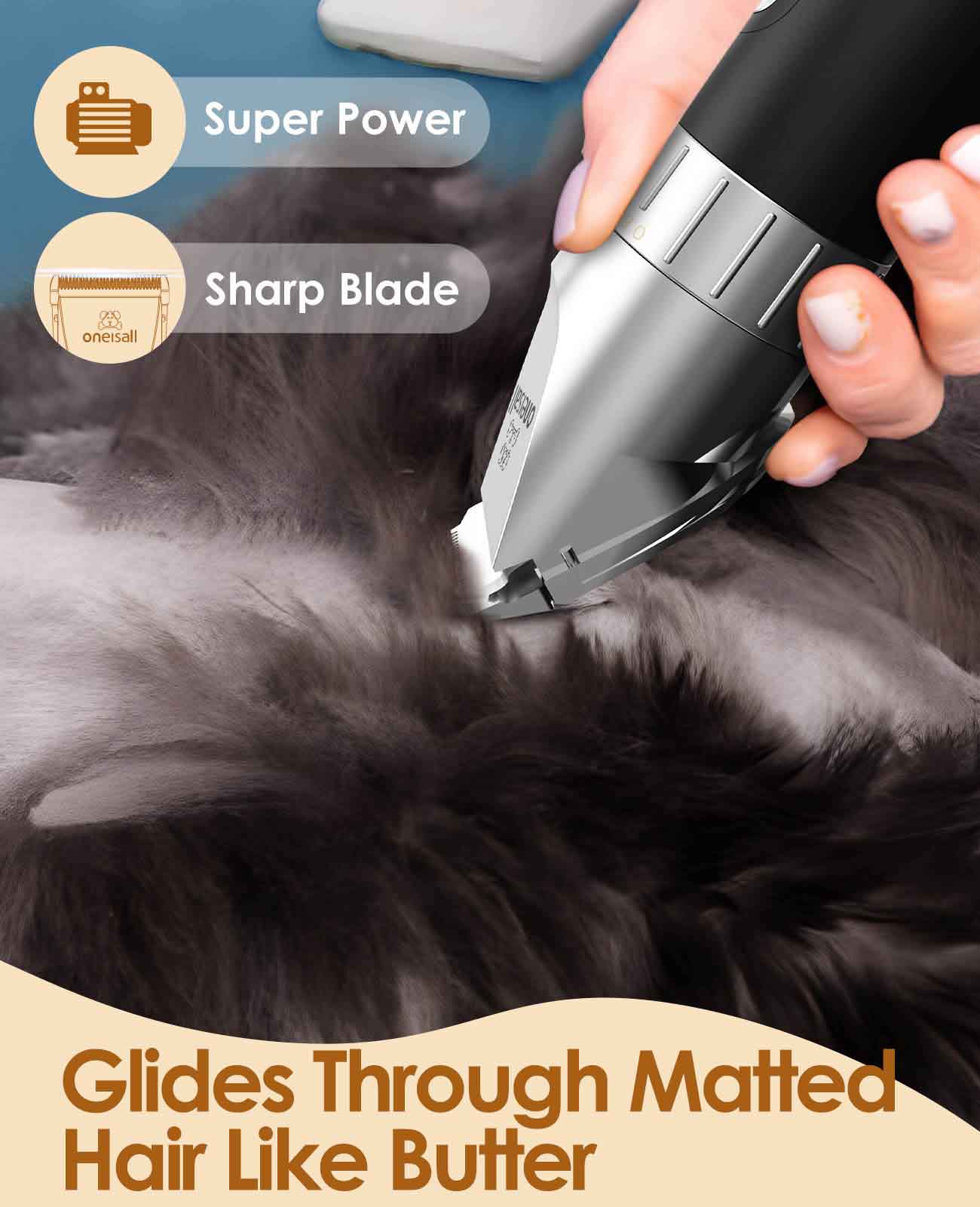 A11 - Oneisall Cordless Cat Grooming Clippers Kit