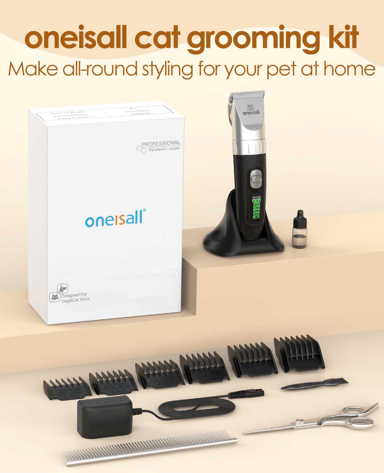 
                  
                    A11 - Oneisall Cordless Cat Grooming Clippers Kit
                  
                