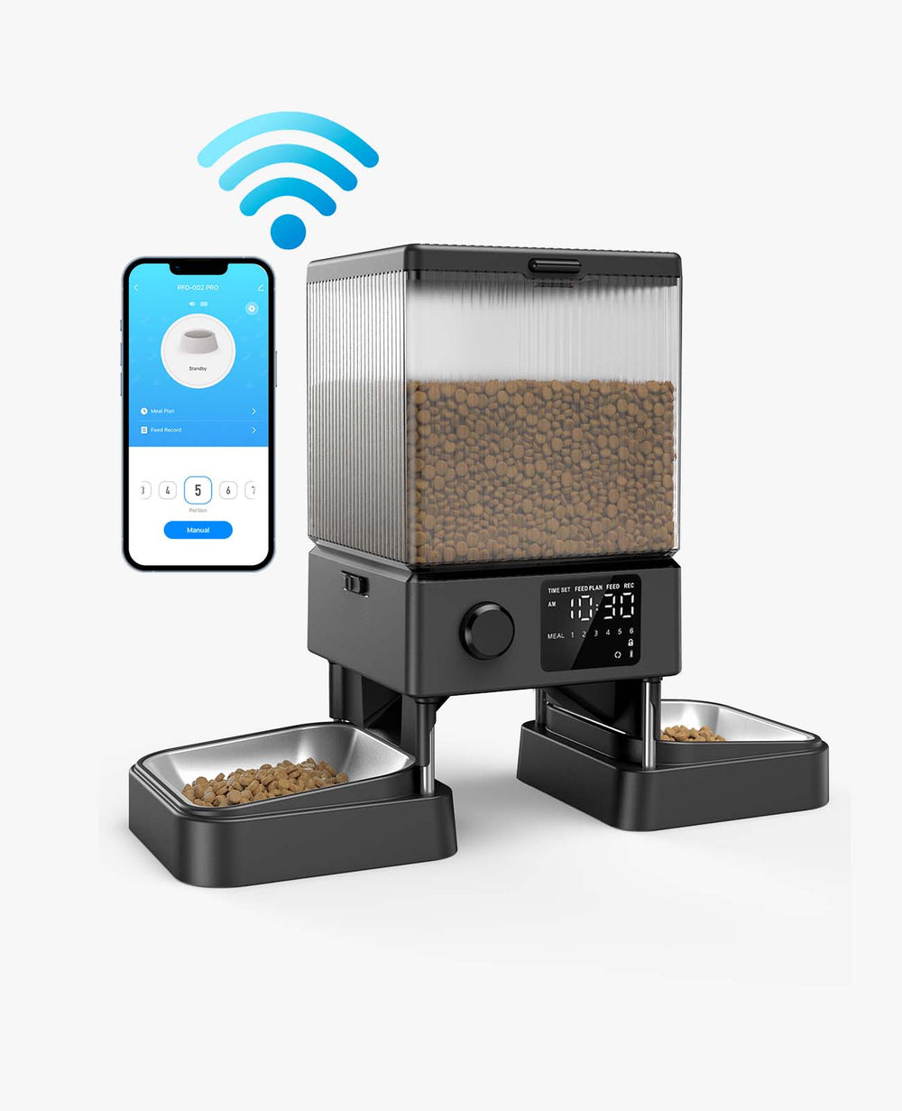 Oneisall Distributeur automatique de nourriture pour chat avec 5G Wi-Fi, mangeoires automatiques pour chat pour 2 chats, 20 tasses Distributeur de nourriture sèche chronométré avec contrôle APP