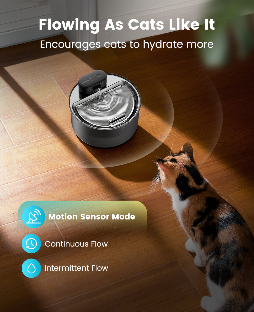 Oneisall 3.2L Cordless Cat Water Fountain