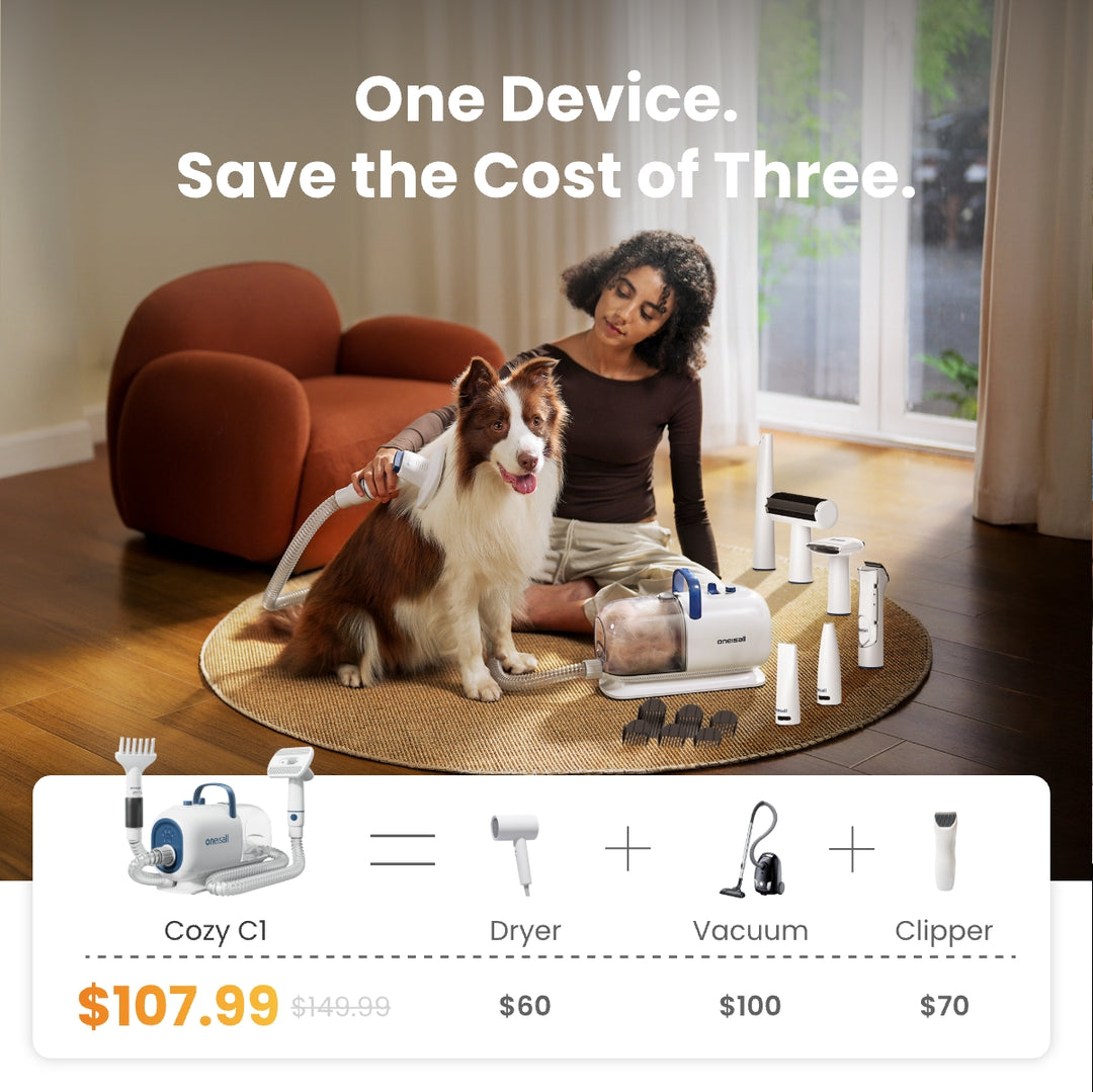 Oneisall Cozy C1 8-in-1 Pet Grooming Vacuum & Dryer Kit
