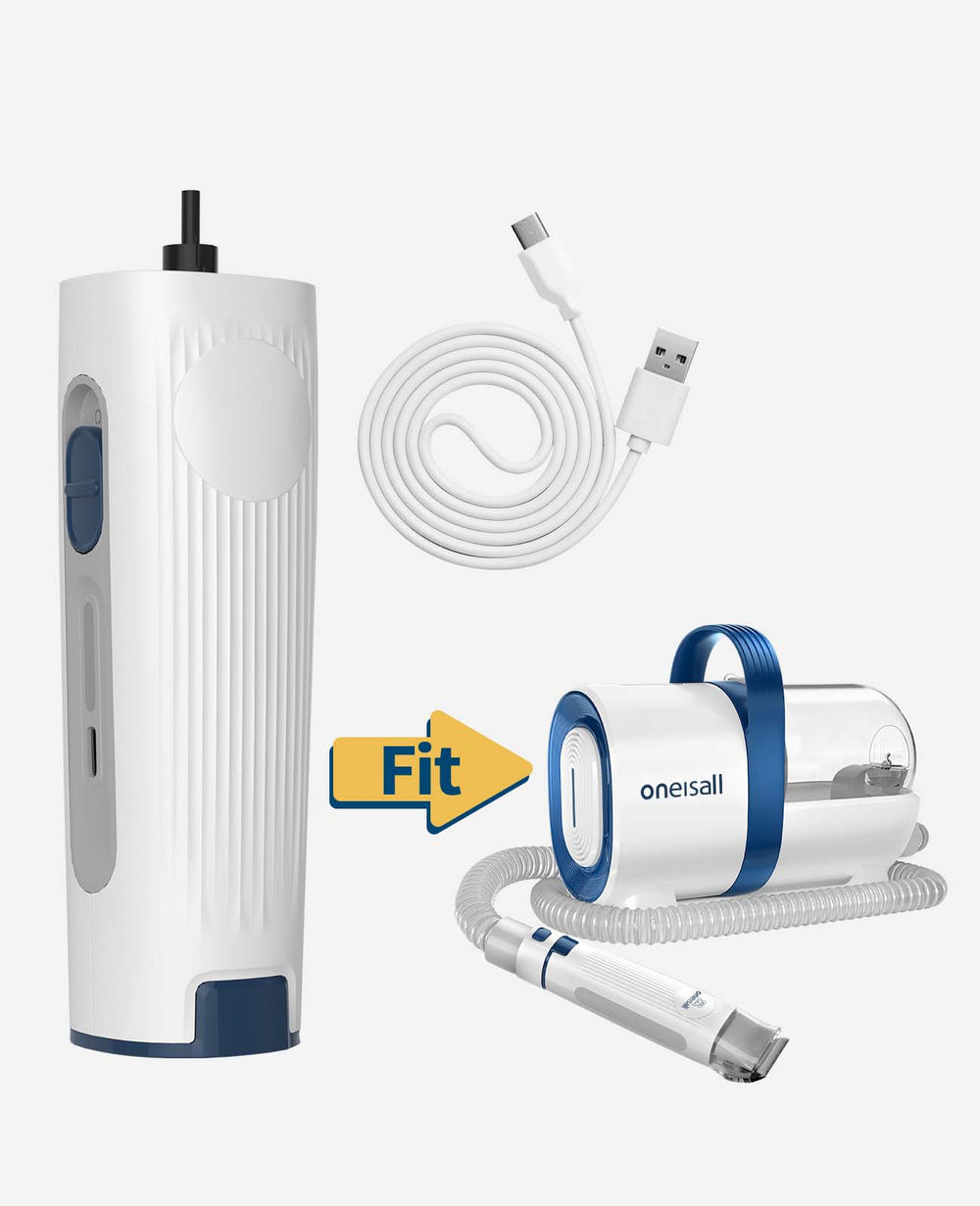 Oneisall Tondeuse principale de remplacement + chargeur USB pour aspirateur de toilettage pour animaux de compagnie