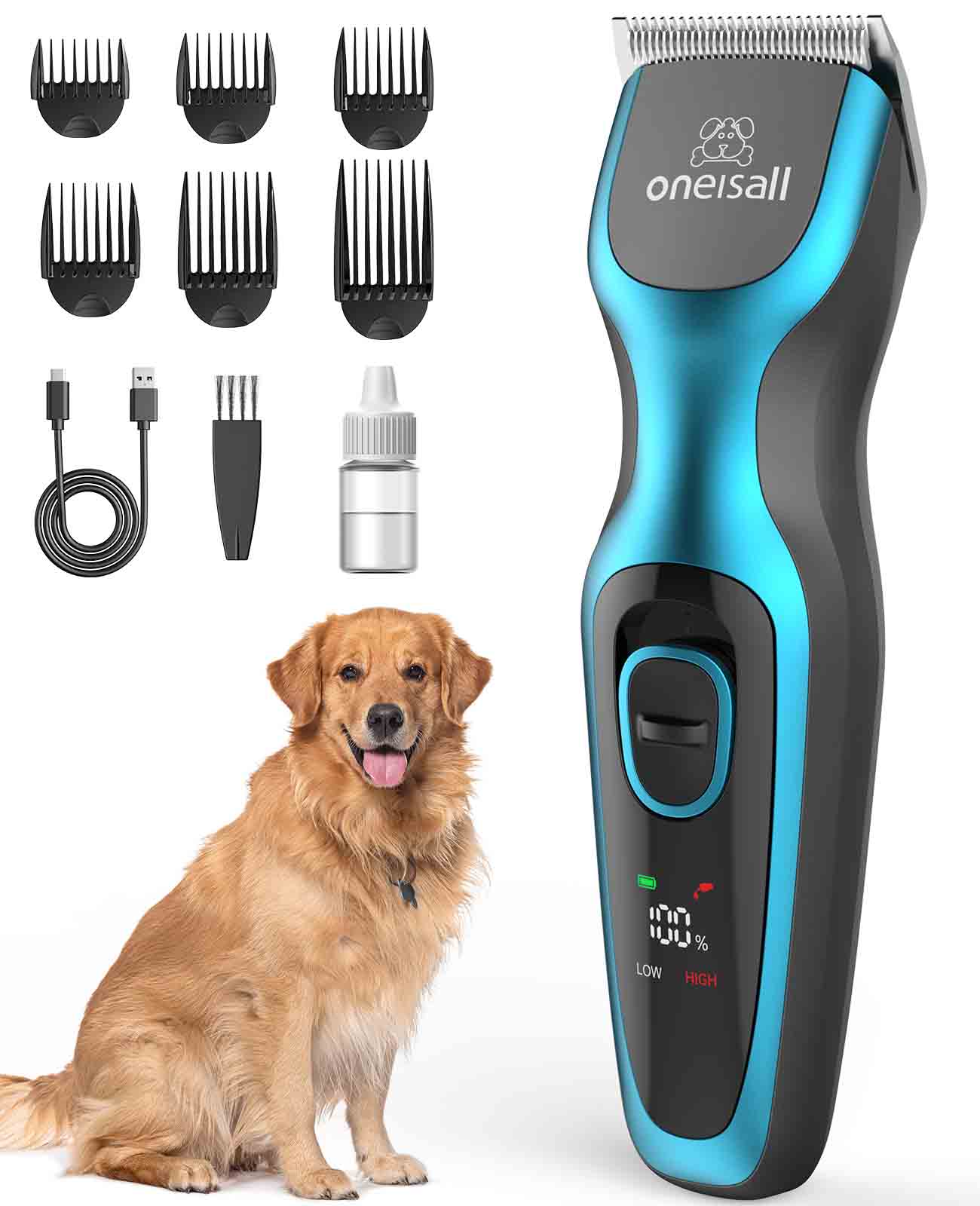 DTJ001 - Oneisall Clippers per Cane per Cappotto Spessore Ricaricabile con Lama in Acciaio Inox