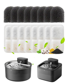 Oneisall 2.2L/3.2L Cat Water Fountain 8 Pcs Carbon Filters Replacement