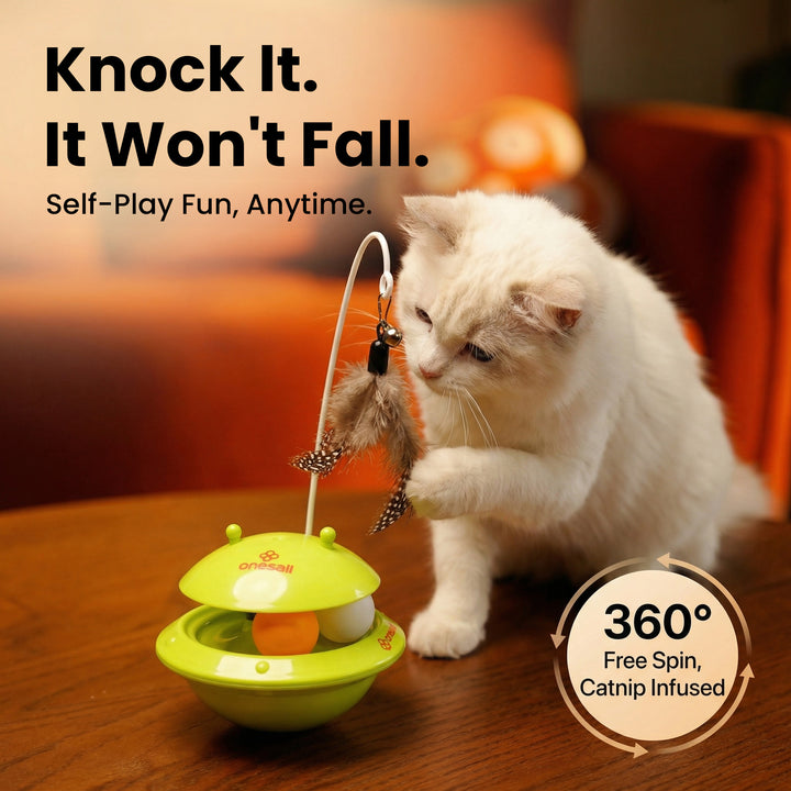 Oneisall No-Tip Wobble Cat Toy with Catnip