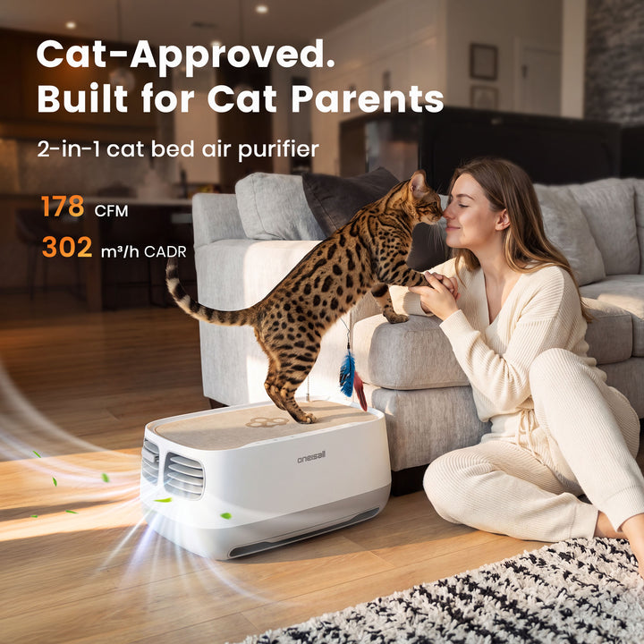Oneisall 2-in-1 Cat Bed Air Purifier