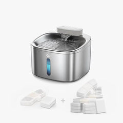 Oneisall 3.5L Cordless Stainless Steel Pet Water Fountain with 3PCS Filters