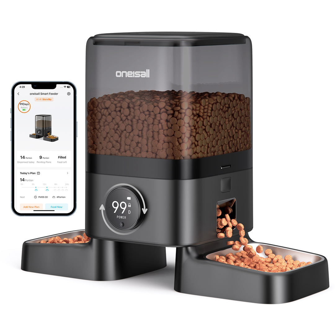 Oneisall H1 5L Automatic Cat Feeders for Two Cats