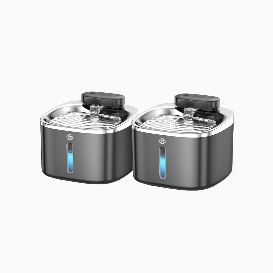 Oneisall 3.5L  Cordless White Stainless Steel Pet Water Fountain with 3PCS Filters