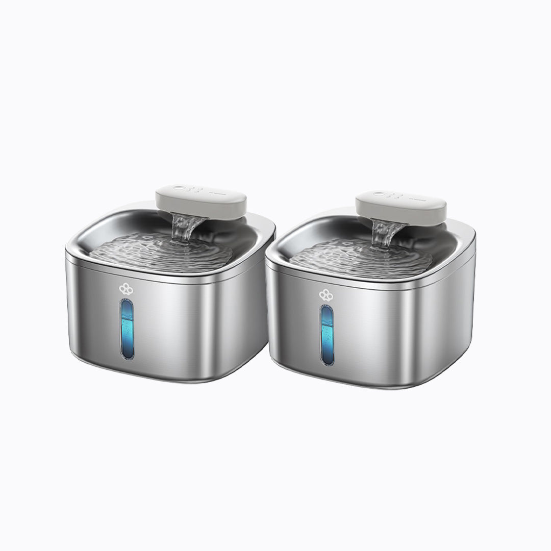 Oneisall 3.5L Cordless Stainless Steel Pet Water Fountain with 3PCS Filters