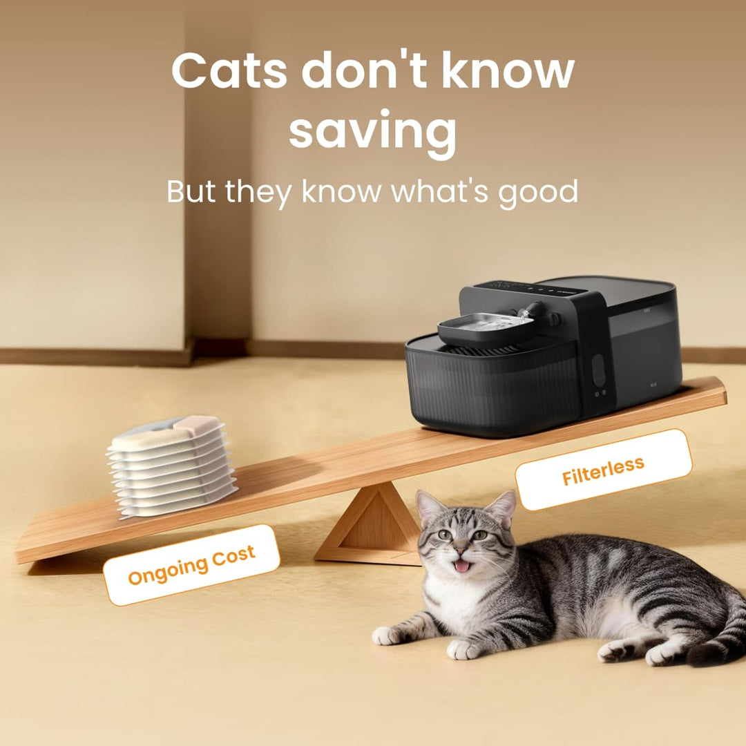 Oneisall 3.5L FreshFill Filterless Cat Water Dispenser with Fresh Water System