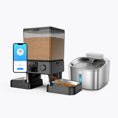Oneisall 3.5L Cat Feeder with APP & 3.5L Cordless Water Fountain Set