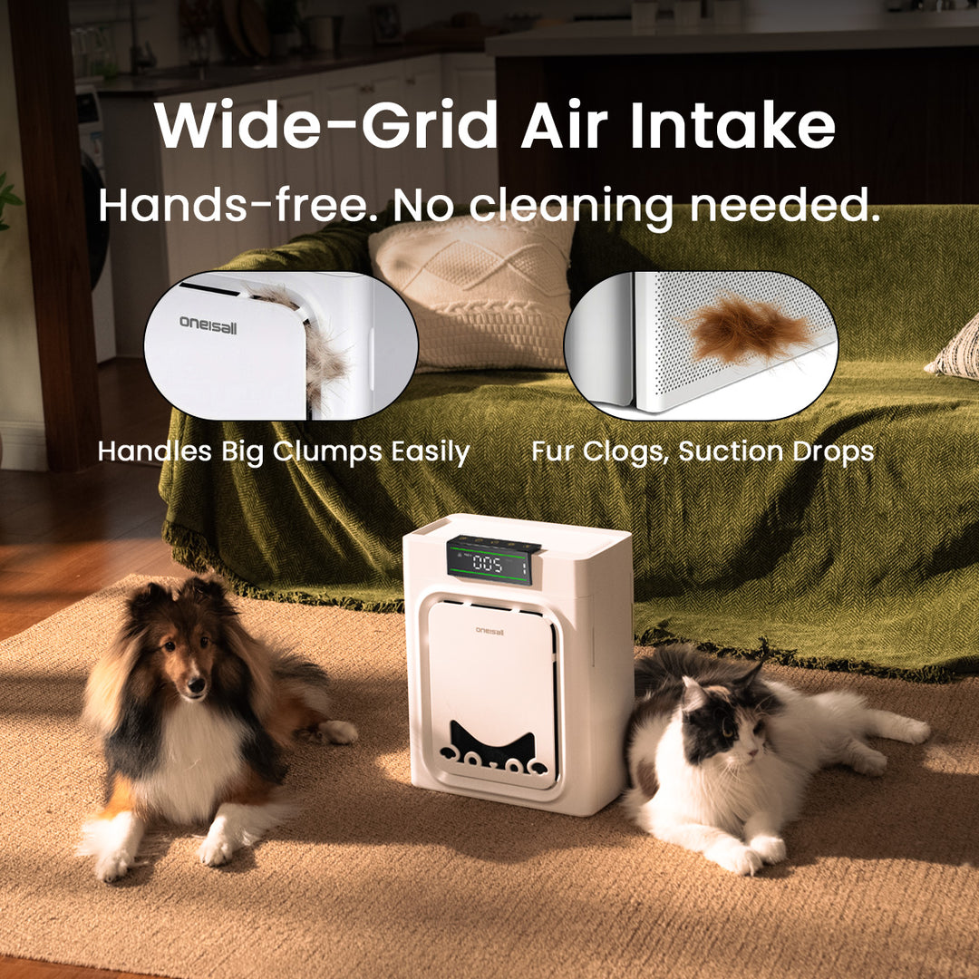 Oneisall Air Purifier for Homes with Pets, Double-Sided Inlet