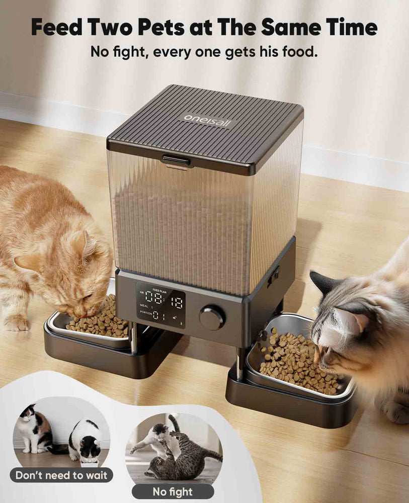 
                  
                    Oneisall 自動ダイヤルキャットフードディスペンサー( 2 匹の猫用)、屋内の小型ペット用 20 カップ自動 Cat フィーダー、ドライフード用時限キャットフードディスペンサー
                  
                
