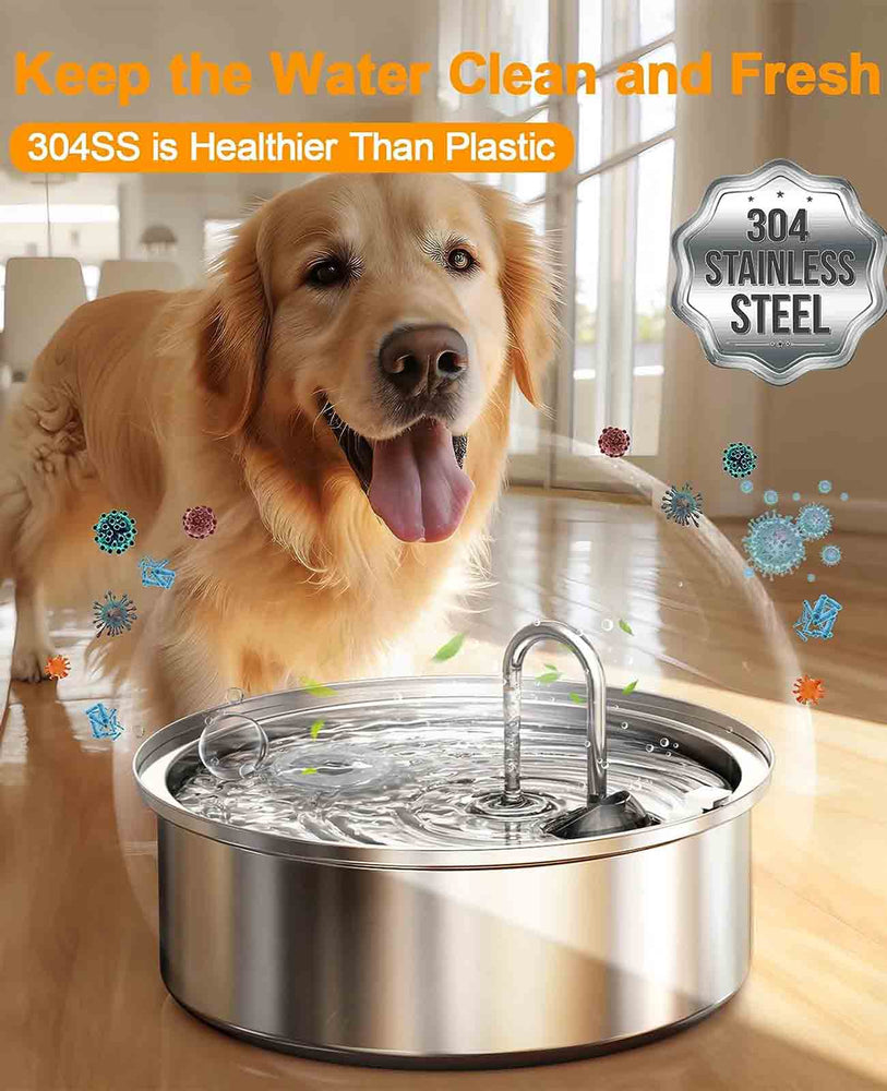 
                  
                    Oneisall Hunde wasser brunnen für große Hunde, 1.8G Edelstahl hunde brunnen mit dreifacher Filtration und intelligenter sicherer Pumpe
                  
                