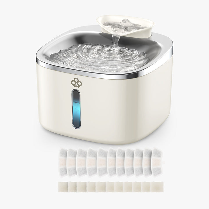 Oneisall 3.5L Corded White Pet Water Fountain with 3PCS Filters