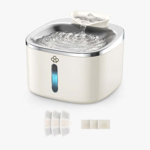 Oneisall 3.5L Corded White Pet Water Fountain with 3PCS Filters