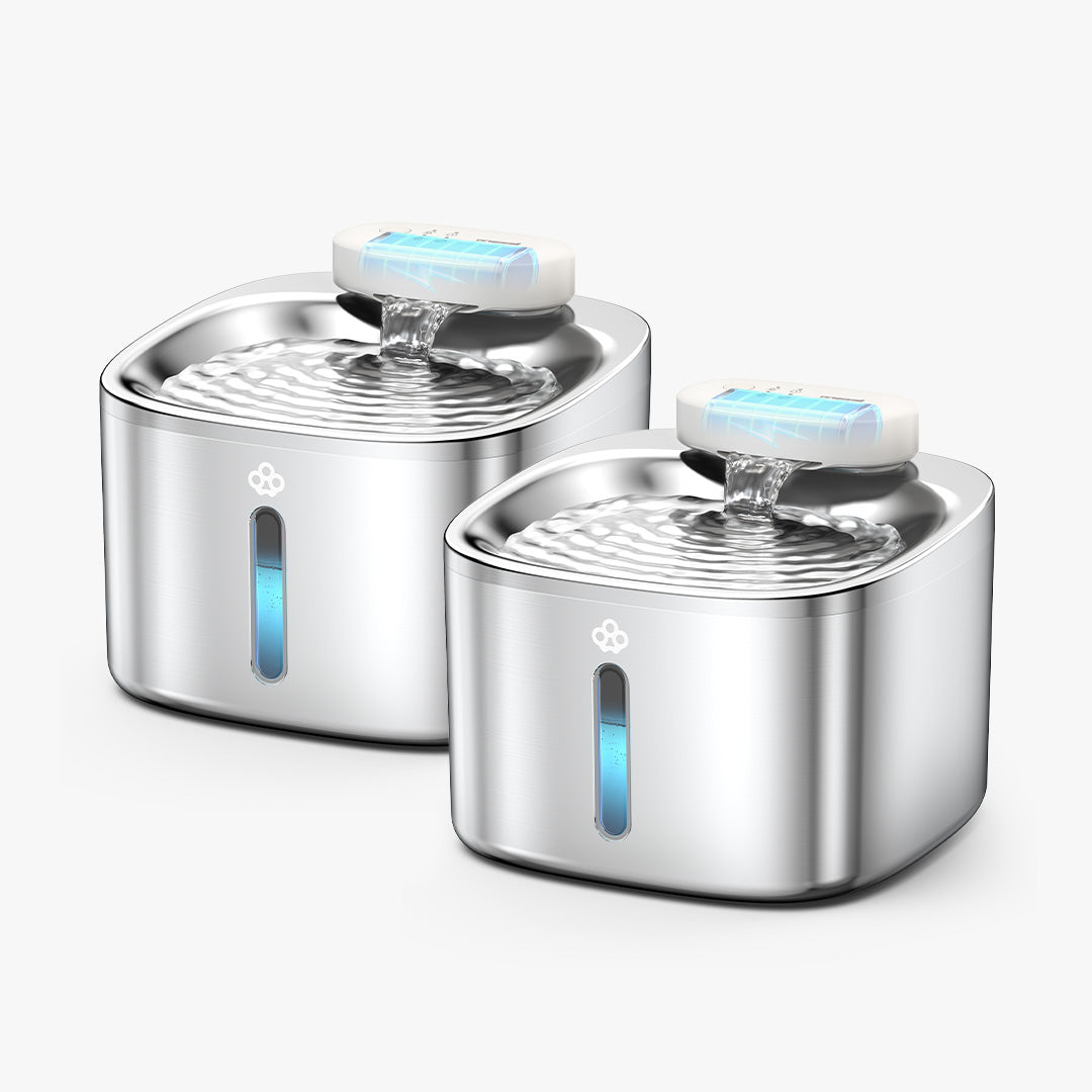Oneisall 3.5L Cordless Stainless Steel Pet Water Fountain with 3PCS Filters