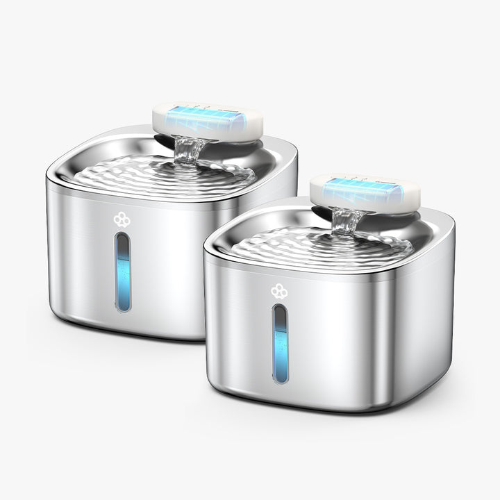 Oneisall 3.5L Cordless Stainless Steel Pet Water Fountain with 3PCS Filters