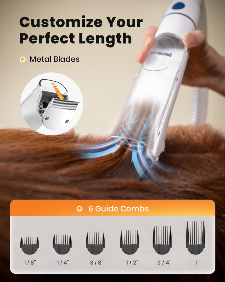 Oneisall Cozy C1 Pet Grooming Vacuum & Dryer Kit & 3 Blades Replacement Set