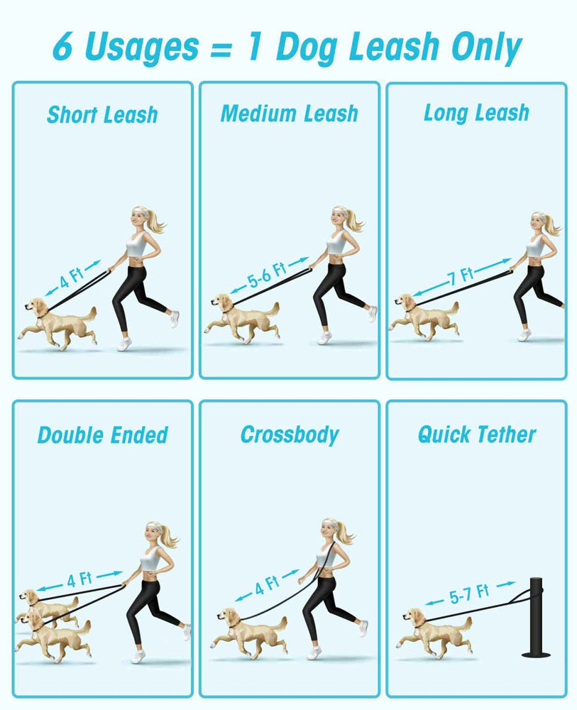 
                  
                    Guinzaglio per cani a mani libere Oneisall, guinzagli multifunzionali per l'addestramento del cane, doppio guinzaglio in nylon da 8 piedi per cuccioli, cani piccoli e grandi
                  
                