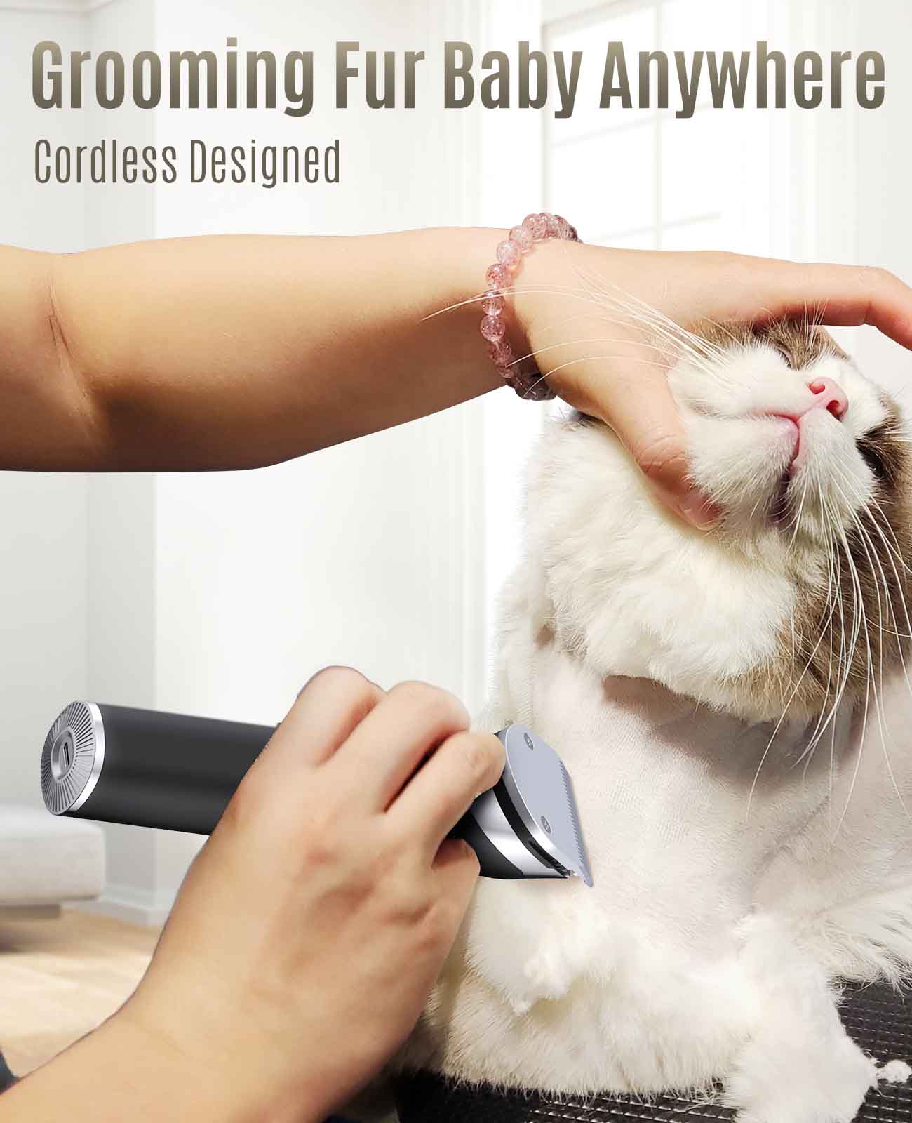 
                  
                    Oneisall Katzenschermaschine, geräuscharme Katzenpflege-Haarschneidemaschine für verfilztes langes Haar-RK-034
                  
                