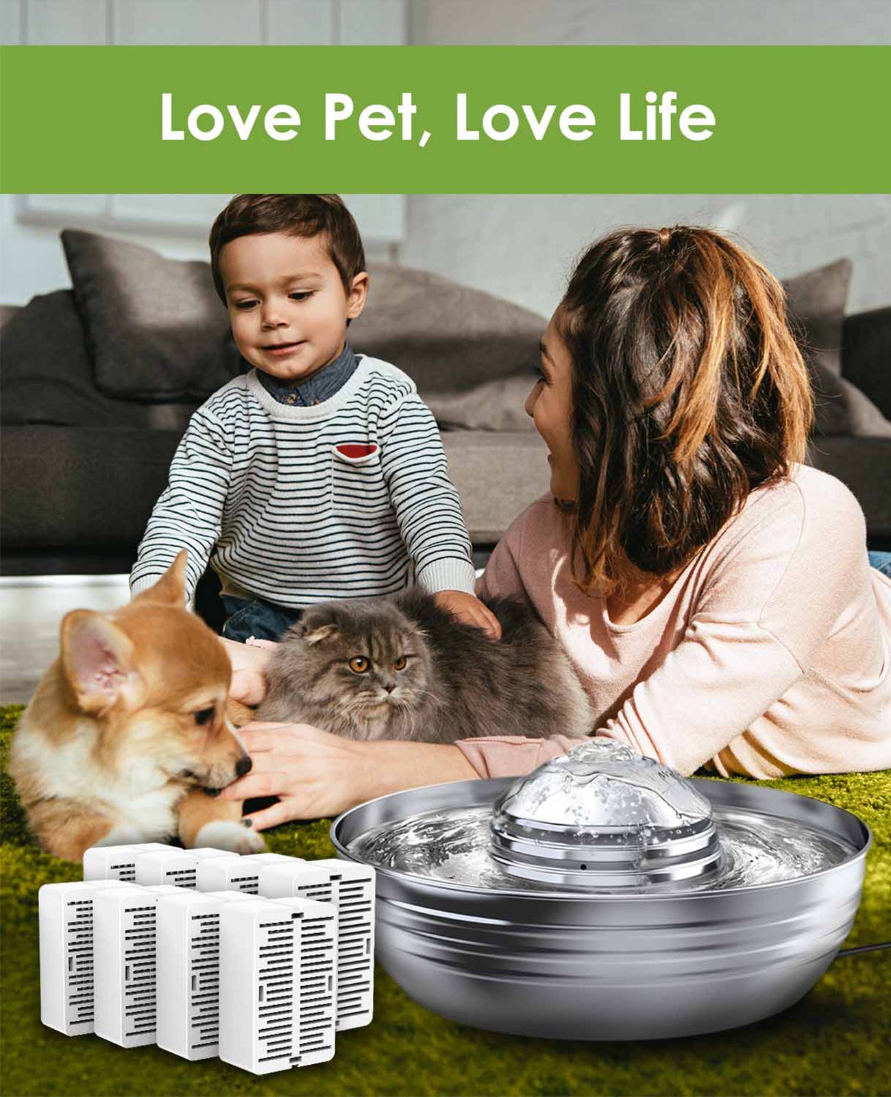 
                  
                    Oneisall Cat Water Fountain Filter,Pet Drinking Fountain Filter for Cats, Small Dogs - 8 Carbon Filters
                  
                