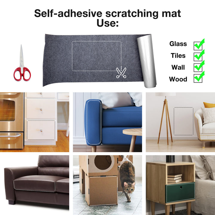 Oneisall Self-Adhesive Cat Scratching Mat, 200 cm x 40 cm, Cat Scratching Board Wall, Scratching Pads for Cats, Scratching Mat, Cat Sofa, Cat Wall, DIY Climbing Cat Scratcher