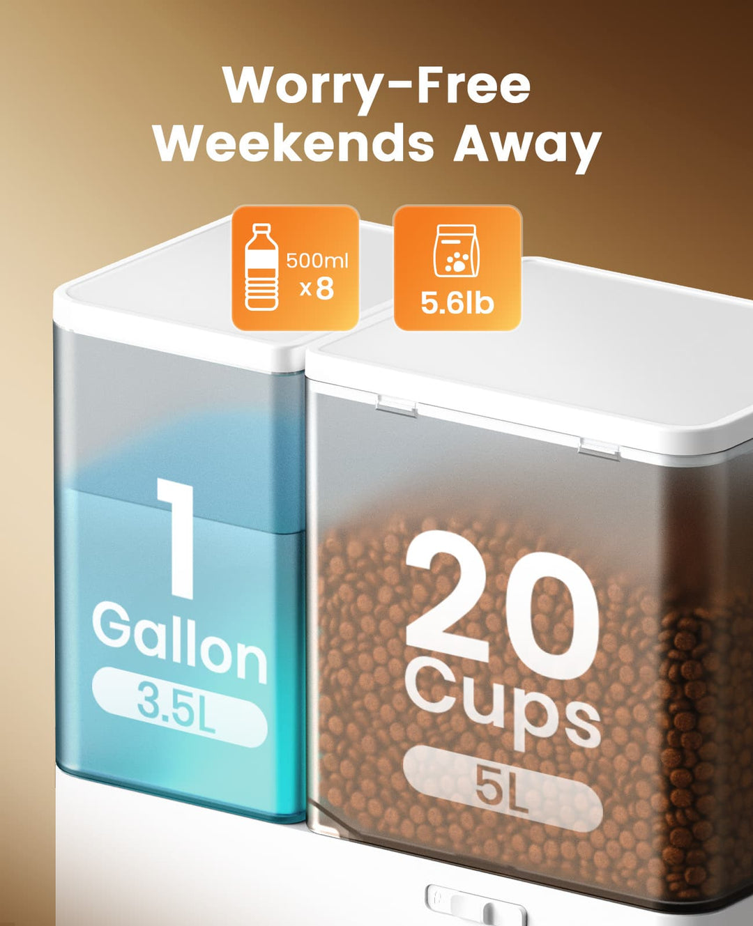 Oneisall 2-in-1 Automatic Cat Feeder and Water Dispenser