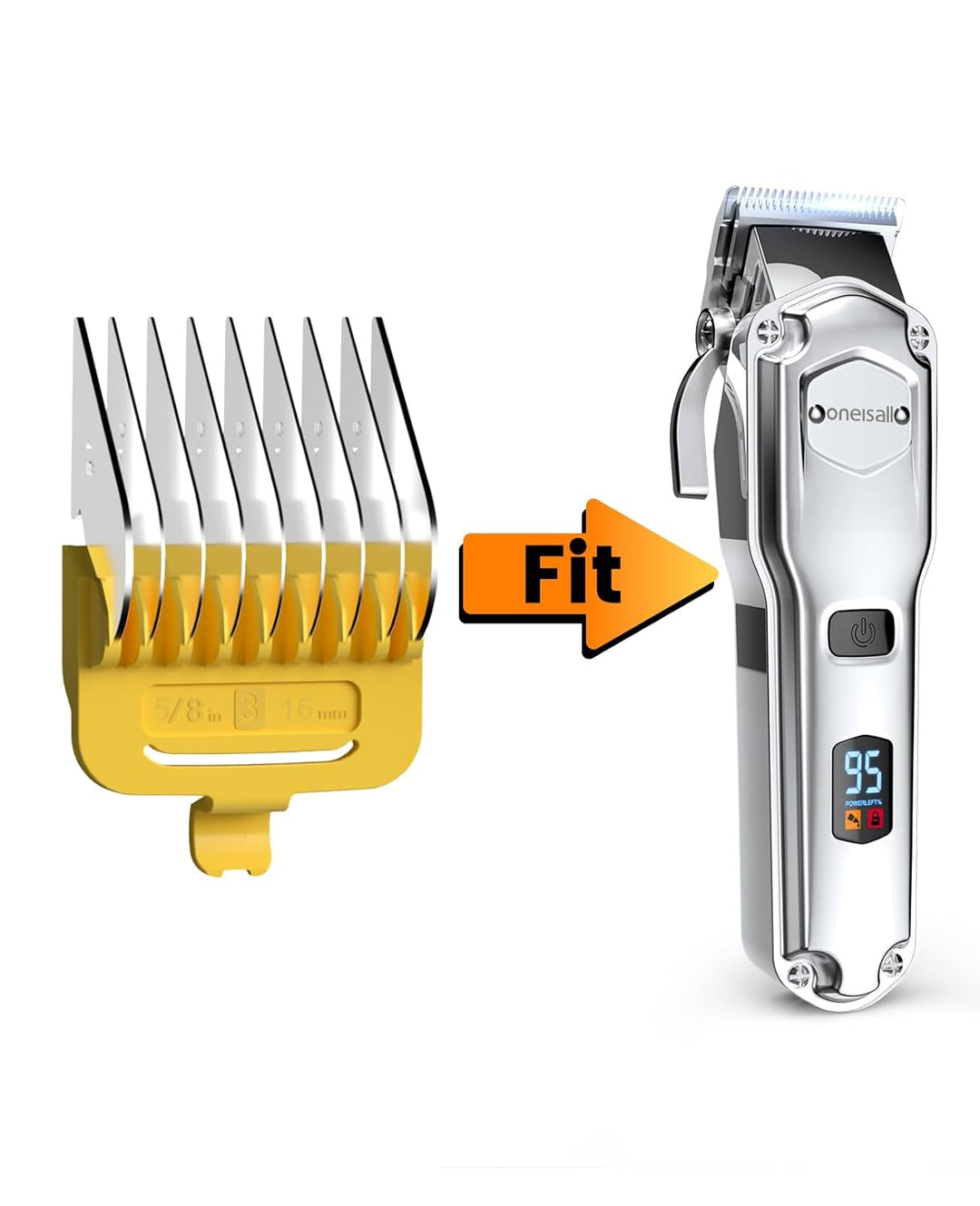 Oneisall RFC-676/RFC-676 Pro Dog Clipper 16 mm Yellow Metal Combs Replacement