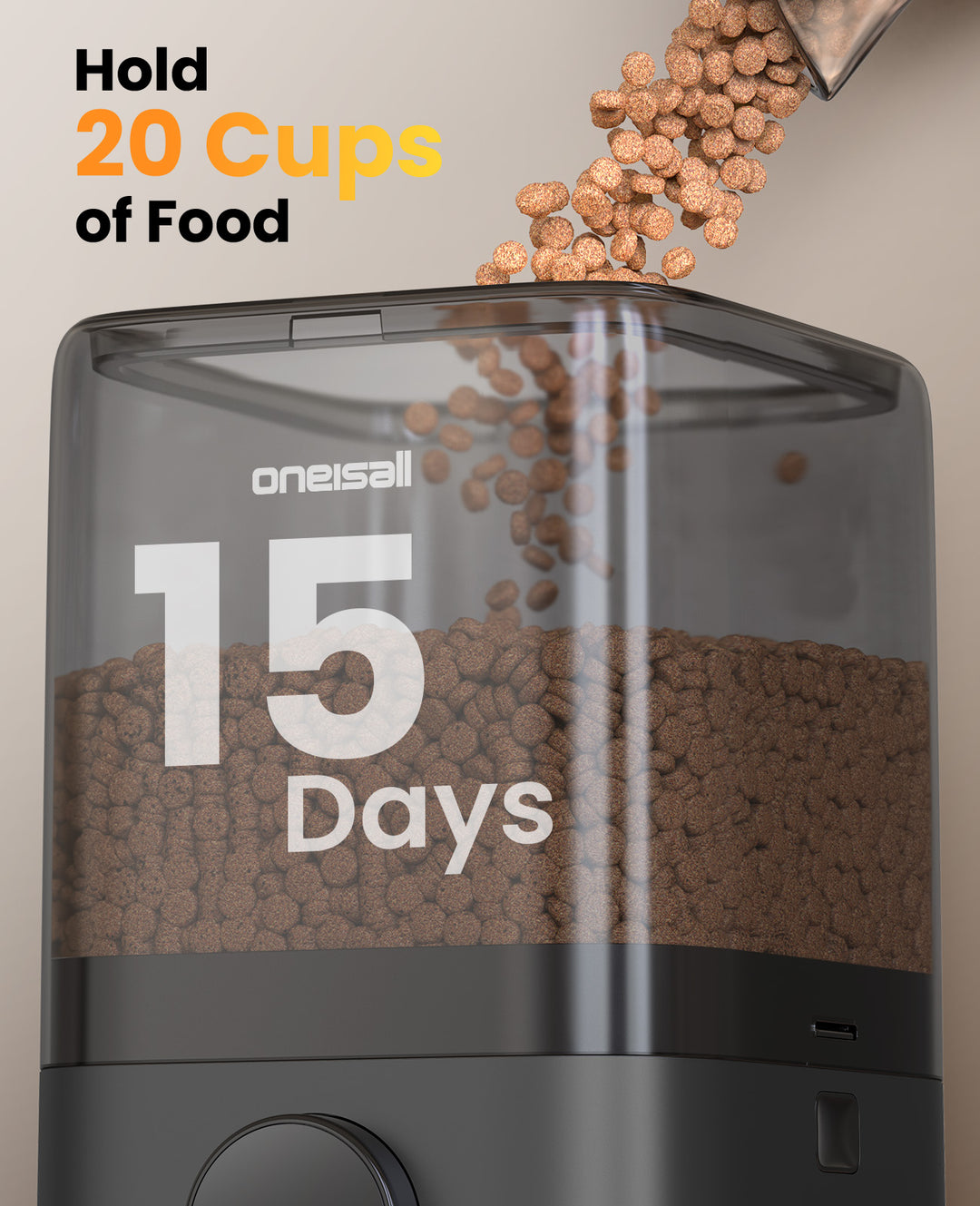 Oneisall H1 5L Automatic Cat Feeders for Two Cats