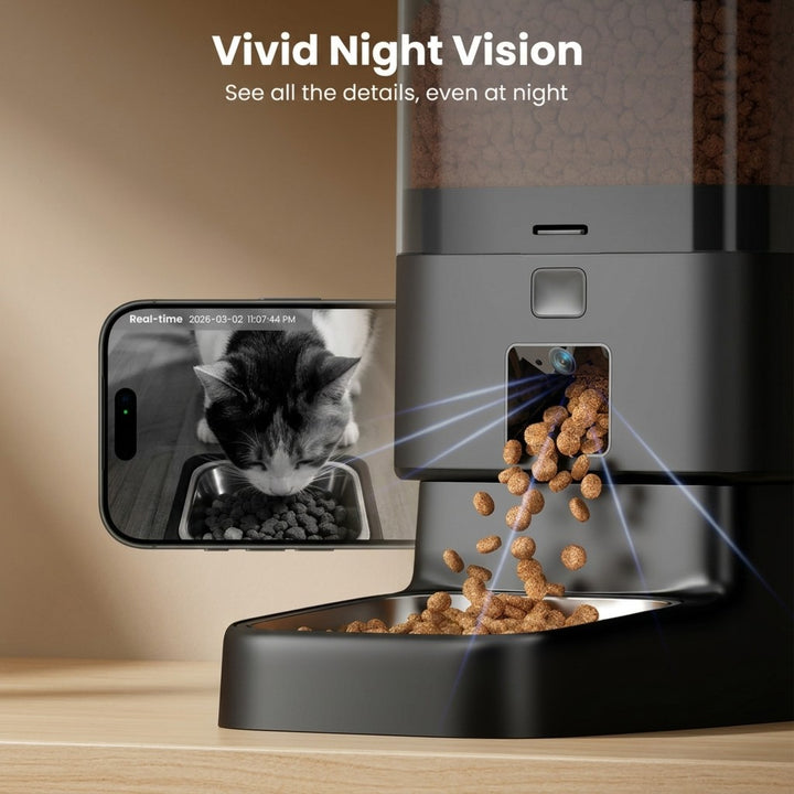 Oneisall H1-C 5L Automatic Cat Feeders with Camera for Two Cats-APP Control