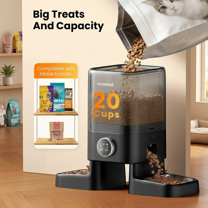 Oneisall H1-C 5L Automatic Cat Feeders with Camera for Two Cats-APP Control
