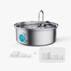 Pet Water Fountain with Visual Water Level & 11 PCS Filters