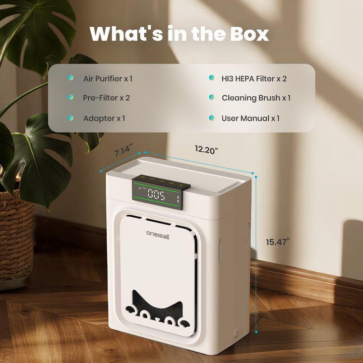 Oneisall  Air Purifiers for Home Pets with Double-Sided Inlet