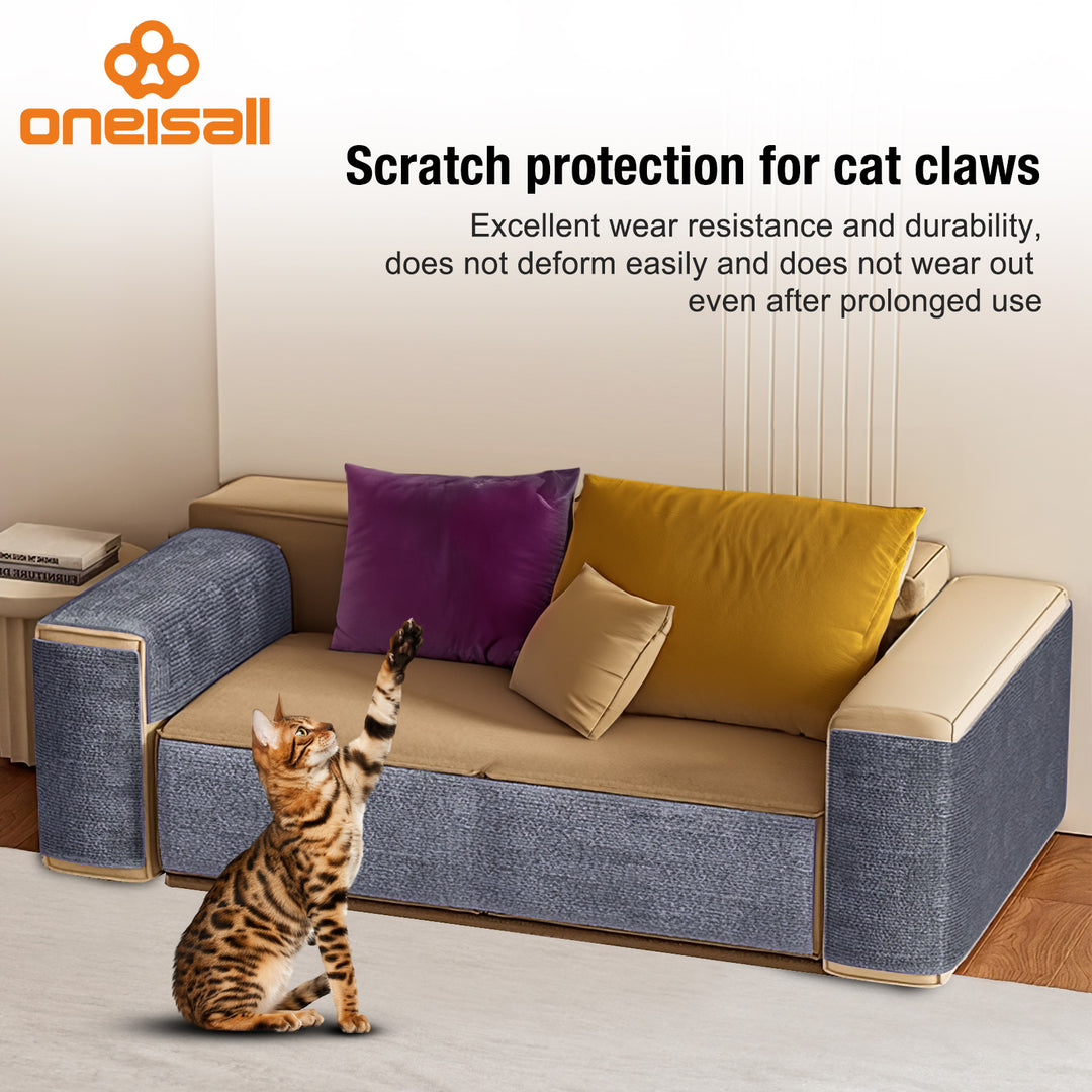 Oneisall Self-Adhesive Cat Scratching Mat, 200 cm x 40 cm, Cat Scratching Board Wall, Scratching Pads for Cats, Scratching Mat, Cat Sofa, Cat Wall, DIY Climbing Cat Scratcher