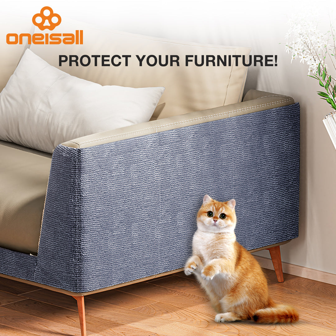 Oneisall Self-Adhesive Cat Scratching Mat, 200 cm x 40 cm, Cat Scratching Board Wall, Scratching Pads for Cats, Scratching Mat, Cat Sofa, Cat Wall, DIY Climbing Cat Scratcher