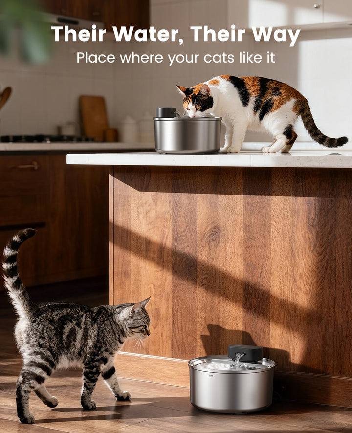 Oneisall 3.2L Cordless Cat Water Fountain
